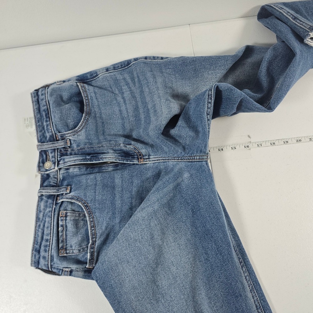 Hollister Curvy Ultra High-Rise Vintage Straight Jeans Blue Raw Hem 7R W28 L27 - Picture 4 of 8